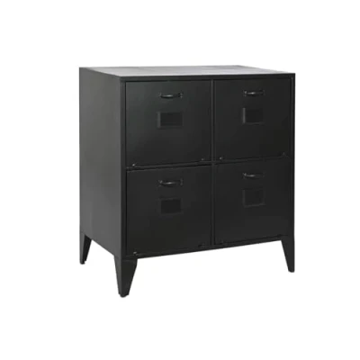 Afbeelding van Ladenkast Home ESPRIT Zwart Metaal Loft 75 x 45 80 cm