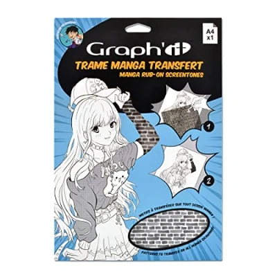 Image de Graph&#039;it Trame à Transférer pour le Dessin et Illustration Manga Décalcomanie par Transfert Sec Format A4 Motif Briques