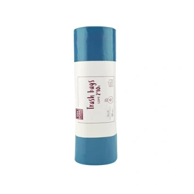 Afbeelding van IDEA HOME LDPE Vuilniszakken, 10 stuks, robuuste hoezen voor recyclingvuilnisemmers, de keuken, 240 l, blauw