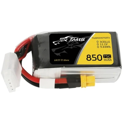Afbeelding van Tattu LiPo accupack 11.1 V 850 mAh Aantal cellen: 3 75 C Softcase XT30