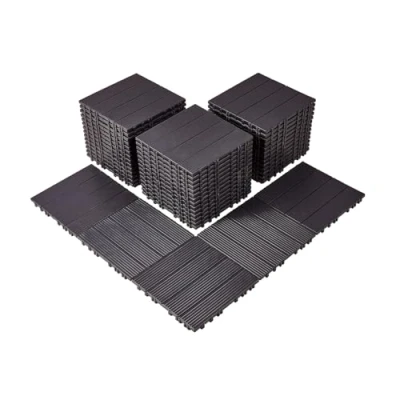 Afbeelding van VEVOR 54 stuks terrastegels van kunststof, waterdicht, voor veranda, zwembad, balkon, tuin, 30,5 x cm, m², donkerbruin