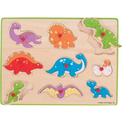 Afbeelding van Bigjigs LIFT OUT Dinosaurs Houten speelgoed voor kinderen, Maat: One Size, Multi coloured