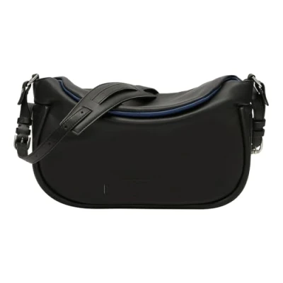 Afbeelding van LIEBESKIND BERLIN Leren Schoudertas Fab 5 Kodiaq Sheep Hobo Black Zwart