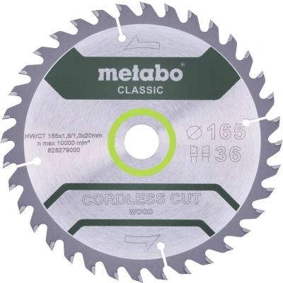 Afbeelding van Metabo CORDLESS CUT WOOD CLASSIC 628279000 Cirkelzaagblad 165 x 20 1 mm Aantal tanden: 36 stuk(s)