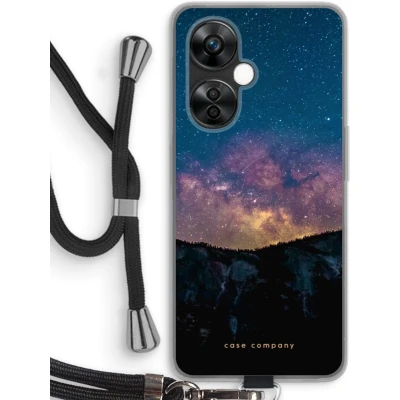 Afbeelding van Case Company® hoesje met Koord geschikt voor OnePlus Nord CE 3 Lite Travel to space Telefoonhoesje Zwart Bescherming aan alle Kanten en Over de Schermrand
