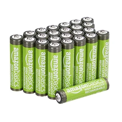 Afbeelding van Amazon Basics 24 x AAA NiMH oplaadbare batterijen met hoge capaciteit 850 mAh voor geladen