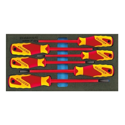 Afbeelding van GEDORE 1500 CT1 VDE 2170 PZ Schroevendraaierset in gereedschapsmodule (PU schuiminlay)