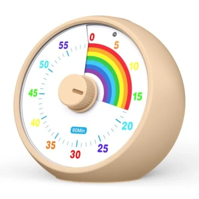 Afbeelding van Visuele timer voor kinderen, 60 minuten aftellen klaslokaal, kantoor, keuken, tijdmanagementgereedschap kinderen met stille werking, Pomodoro