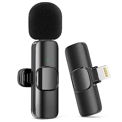 Afbeelding van Kinizuxi draadloze stropdasmicrofoon voor iPhone en iPad, microfoon video opname, clip on YouTube/live streaming/onderhoud/vlog/presentatie/Facebook/Live