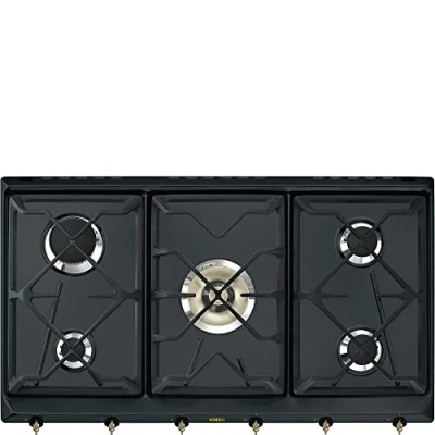 Afbeelding van Smeg Srv896aogh Kookplaat Gas 90 Cm 5 Branders Met Thermokoppelbeveiliging Antraciet