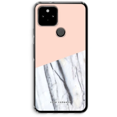 Afbeelding van Case Company® hoesje geschikt voor Google Pixel 5 A touch of peach Soft Cover Telefoonhoesje Bescherming aan alle Kanten en Schermrand