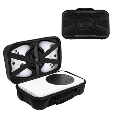Afbeelding van Mcbazel Harde draagtas voor Xbox Series S, opbergtas S console, draadloze controller en game accessoires, zwart, zwart., reiskoffer