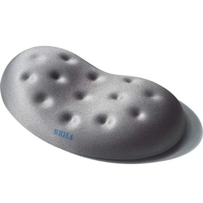 Afbeelding van BRILA Memory Foam polssteun voor muis en toetsenbord, computer, laptop, kantoorwerk, pc gaming, massagegaten (polssteun muis, grijs)