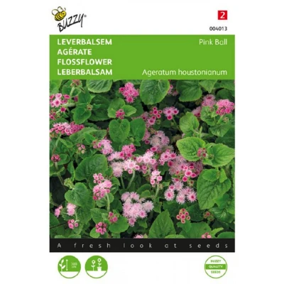 Afbeelding van Zaden ageratum leverbalsem pink ball 0.2 gram Buzzy