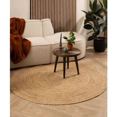 Afbeelding van Jute Vloerkleed Rond Braided Naturel 160 Cm