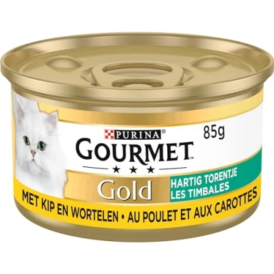 Afbeelding van 24x Gourmet Gold Hartig Torentje Kip Wortel 85 gr