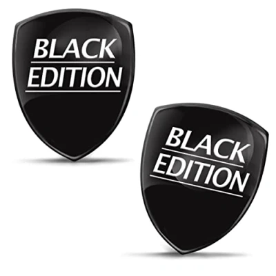 Afbeelding van Biomar Labs KS 142 Set van 2 3D zwarte siliconen gel stickers voor auto, motorfiets, fiets, raam, deur, laptop