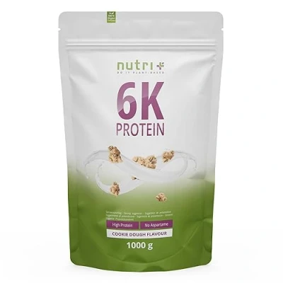 Afbeelding van nutri+ 6K Protein Eiwitpoeder Cookie Dough Veganistisch proteïnepoeder met eiwitten uit zes plantaardige grondstoffen Eiwit Shake 1000 g