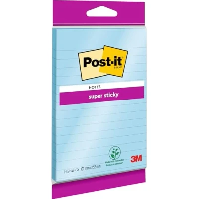 Afbeelding van Post it 102 x 152 mm super zelfklevende notitieblaadjes Neptun blauw