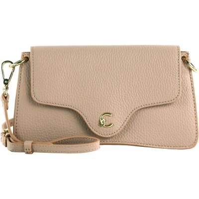 Afbeelding van COCCINELLE Leren Schoudertas Koppeling C Me Hi Tech Crossbody Bag Rosette Beige