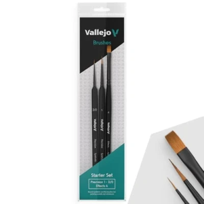 Afbeelding van Pinsel: Vallejo Brush Set Starter Toray (3) (3/0 1 Flat Dry 4)