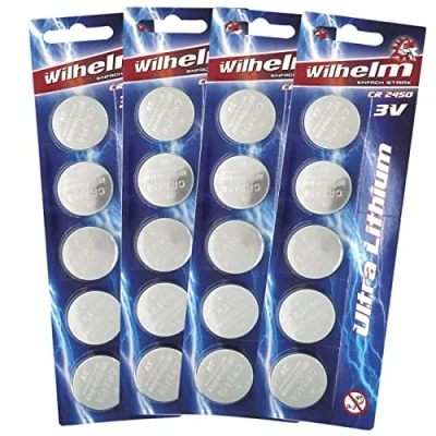 Afbeelding van 20 stuks CR2450 lithiumknoopcellen, 3 V, 600 mAh, Ø 24,5 x 3,0 mm, DL2450