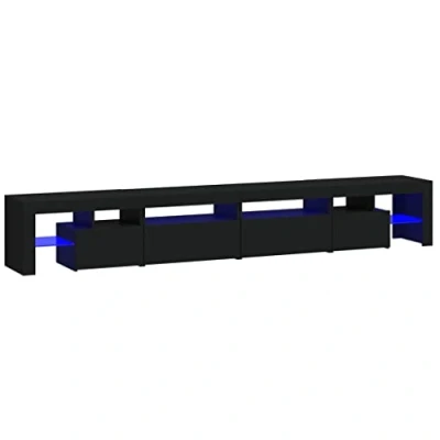 Image de vidaXL Meuble TV avec lumières LED Noir 260x36,5x40 cm3152779
