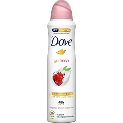 Afbeelding van Dove Go Fresh Deodorantspray voor dames, granaatappel en citroenkruid, 250 ml, 6 stuks