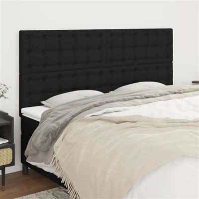 Afbeelding van vidaXL Hoofdborden 4 st 90x5x78/88 cm stof zwart