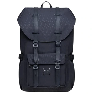 Afbeelding van KAUKKO Laptoprugzak, functionele outdoortas voor reizen en kamperen, rugzak studenten, zwart (ep5 18), één maat