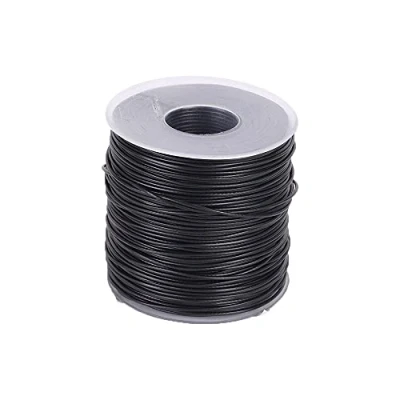 Afbeelding van 1 mm, 7 x kabel van roestvrij staal, 100 m, metalen gecoat, ophangdraad voor decoratie binnen en buiten, hangend (kleur de willekeurige spoel)