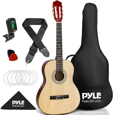 Afbeelding van Pyle Akoestische Gitaarset 3/4 Maat Gitaar voor Beginners, Kinderen, Volwassenen Klassieke 91,4 cm