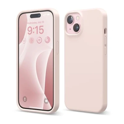 Afbeelding van elago Liquid Silicone Case compatibel met iPhone 15, Siliconen van hoge kwaliteit, integraal beschermend omhulsel [4 laags schokbestendige structuur], zachte anti kras microvezel voering
