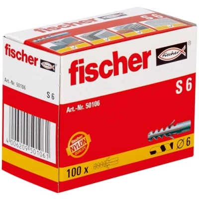 Afbeelding van Fischer pluggen S, maat S 6, 100 stuks