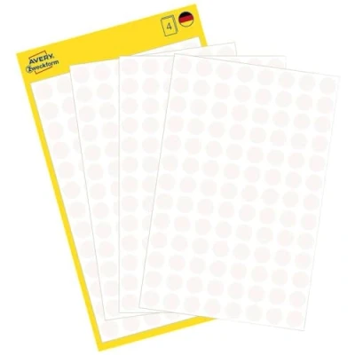 Afbeelding van Avery Ronde etiketten diameter 8 mm, wit, 416 stuks etiket