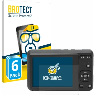 Afbeelding van BROTECT Screenprotector voor Kodak Pixpro FZ55 Folie Beschermfolie transparant (6 Stuks)