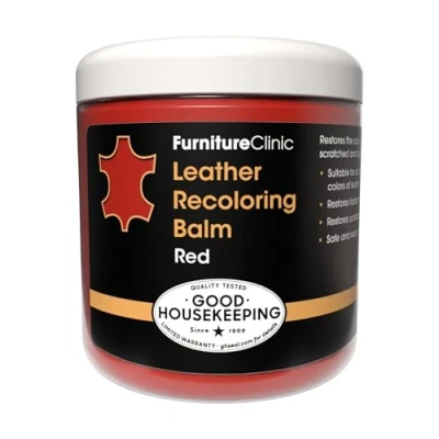 Afbeelding van Leer Balsem Kleur : Rood / Red Herstel en Beschermen van Versleten Lederwaar Leather Re Colouring Balm Colour Restorer for Sofas, Repair Faded &amp; Scratched Upholstery, Car Seats, Shoes and Clothing