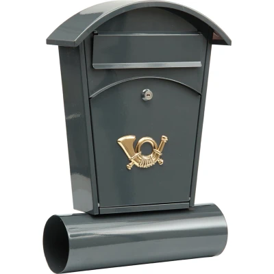 Afbeelding van VOREL Brievenbus met krantenrol en 2 sleutels grafiet 480x280x80 mm