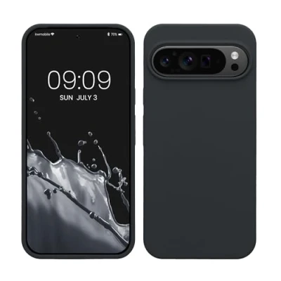 Afbeelding van kwmobile telefoonhoesje geschikt voor Google Pixel 9 Pro XL Hoesje met siliconen coating Smartphone case in bosbesblauw