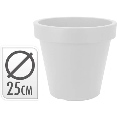 Afbeelding van Bloempot ek rond 25 cm wit