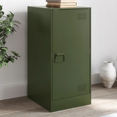 Afbeelding van Dressoir 34,5x39x73 cm staal olijfgroen