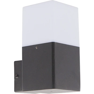 Afbeelding van QAZQA Buitenwandlamp zwart met opaal witte kap IP44 Denmark