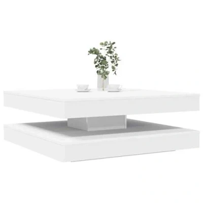 Image de vidaXL Table basse rotative à 360 degrés blanc 90x90x34,5 cm3321351