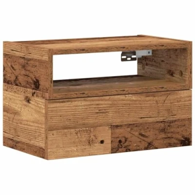 Afbeelding van vidaXL Nachtkastje wandgemonteerd 45x26x28,5 cm oud houtkleurig