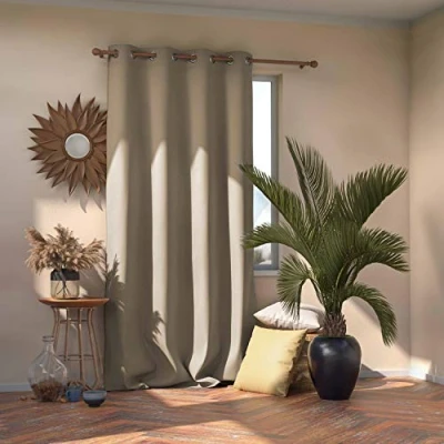 Afbeelding van AmeliaHome Blackout Verduisteringsgordijn 140 x 270 cm, Beige, 1 stuk, decoratiegordijn voor ramen
