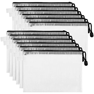 Afbeelding van Belle Vous Helder Plastic Gaas Rits Zakken (12 Pak) A5 Document Papier Mappen/Houders Multifunctionele Waterdichte Mappen Voor Reis Accessoires, Cosmetica Organisatie, Schoon/Kantoor Goed