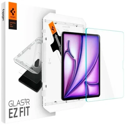 Afbeelding van Spigen Screen Protector Geschikt voor Apple iPad Air 13 (2024) EZ Fit GLAS.tR 9H Tempered Glass Case Friendly Gemakkelijke Installatie 1 Pack