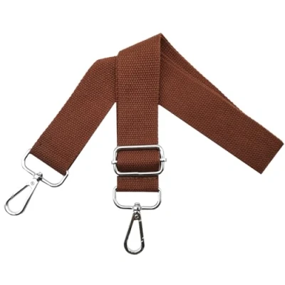 Afbeelding van Tasriem, verstelbare schouderriem, breedte 3,9 cm, met zilverkleurige karabijnhaak, draagriem voor dames, handtassen, bruin, Q8