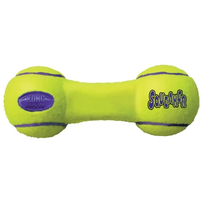 Afbeelding van Kong Air Squeaker Dumbbell Geel Hondenspeelgoed Medium
