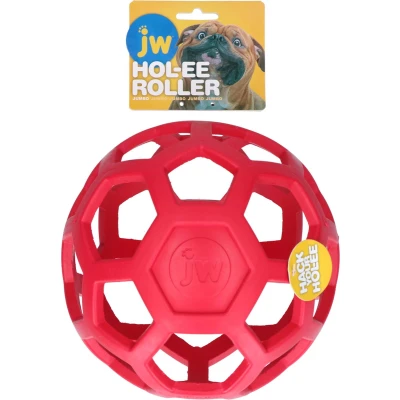 Afbeelding van JW HOL EE ROLLER Hondenspeeltje Hondenspeelgoed Hondenbal XL Ø 19 cm Natuurrubber Rood